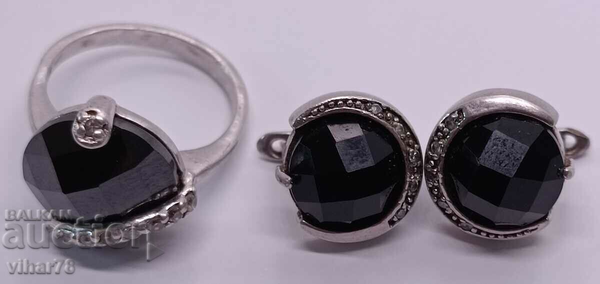 Auction Silver set of ring with earrings Auction Silver set of ring with earrings
