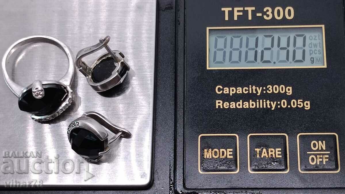 Silver set of ring with earrings - 7 Silver set of ring with earrings - 7