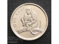 Cook Islands. 1 cent 2003 Year of the Monkey. UNC.
