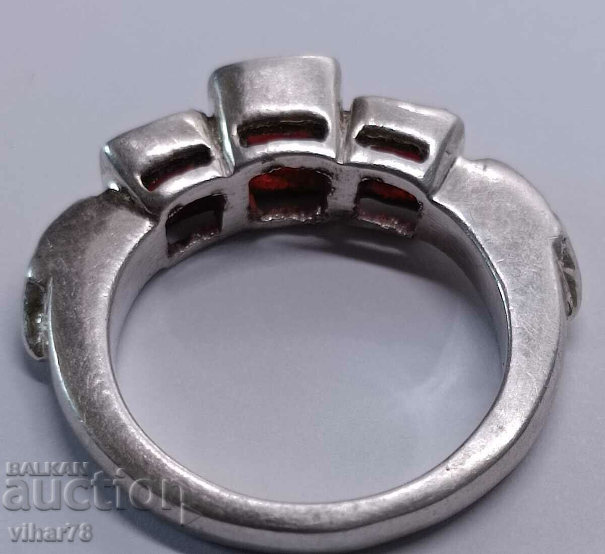 Silver ring with garnet - 5 Silver ring with garnet - 5