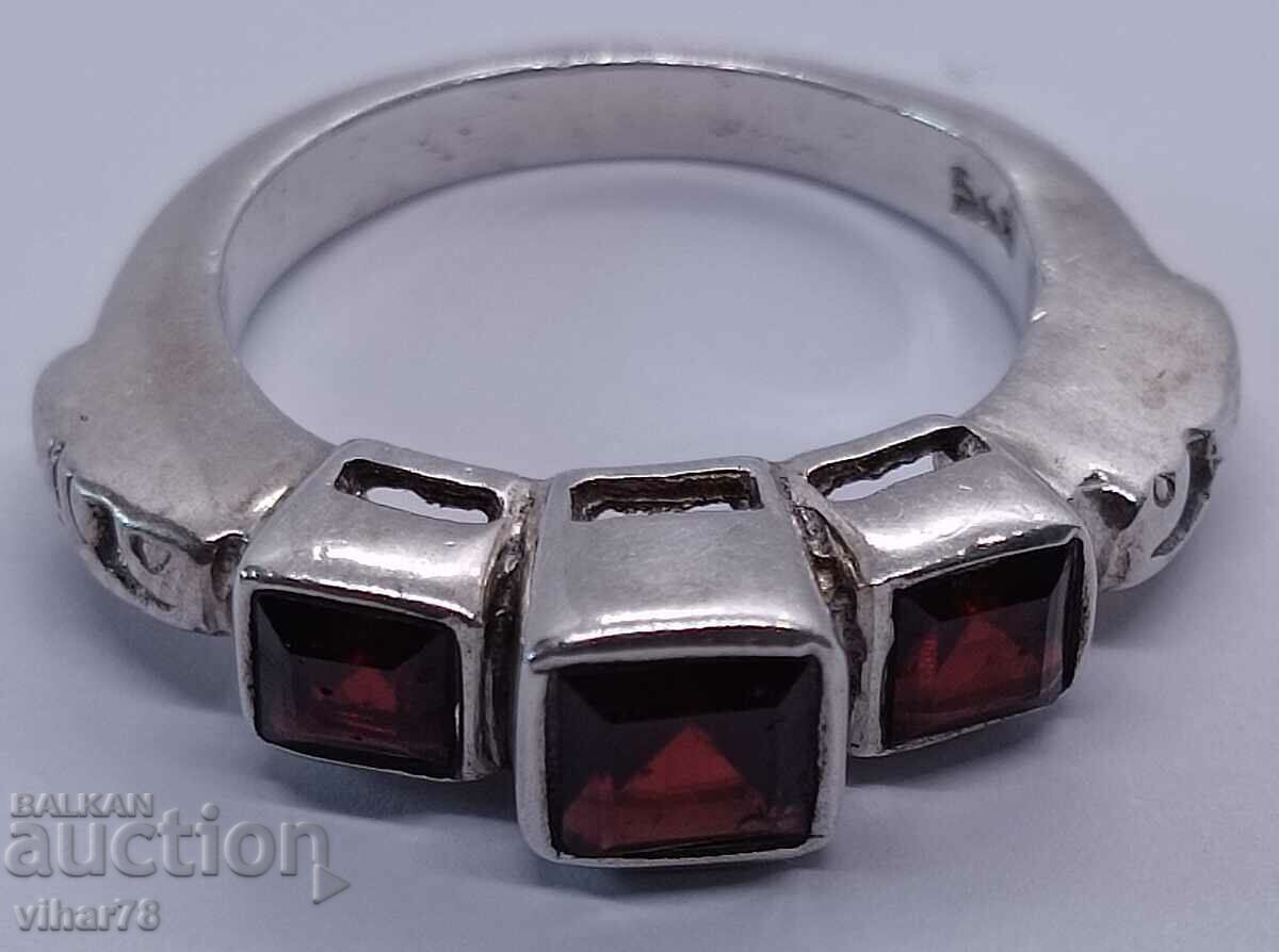 Silver ring with garnet - 6 Silver ring with garnet - 6