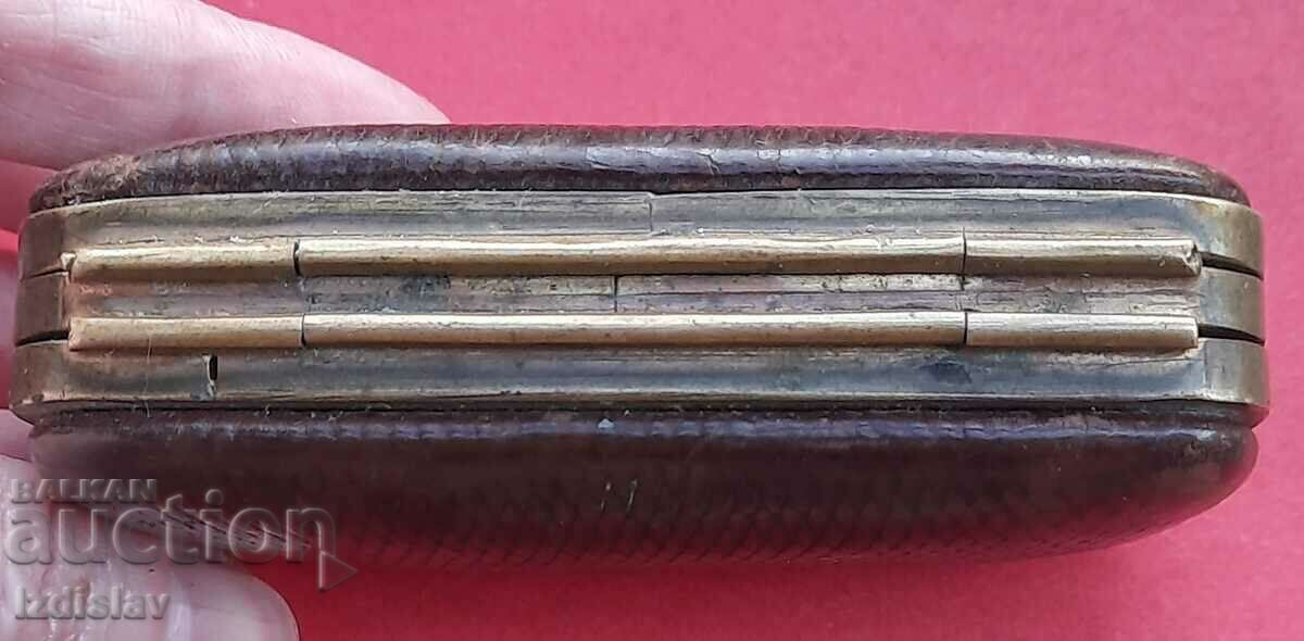 Vintage French leather purse 1878 for Napoleons - 6