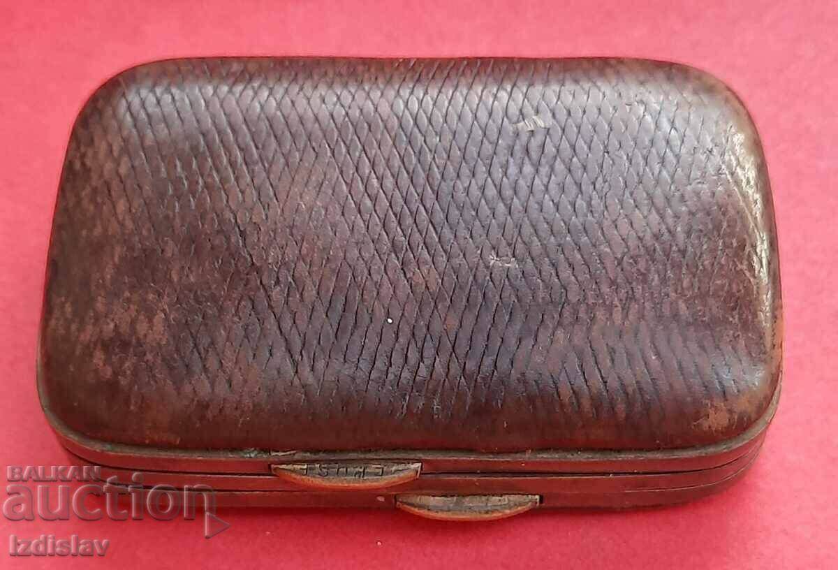 Старинно френско кожено портмоне 1878 г.за наполеони