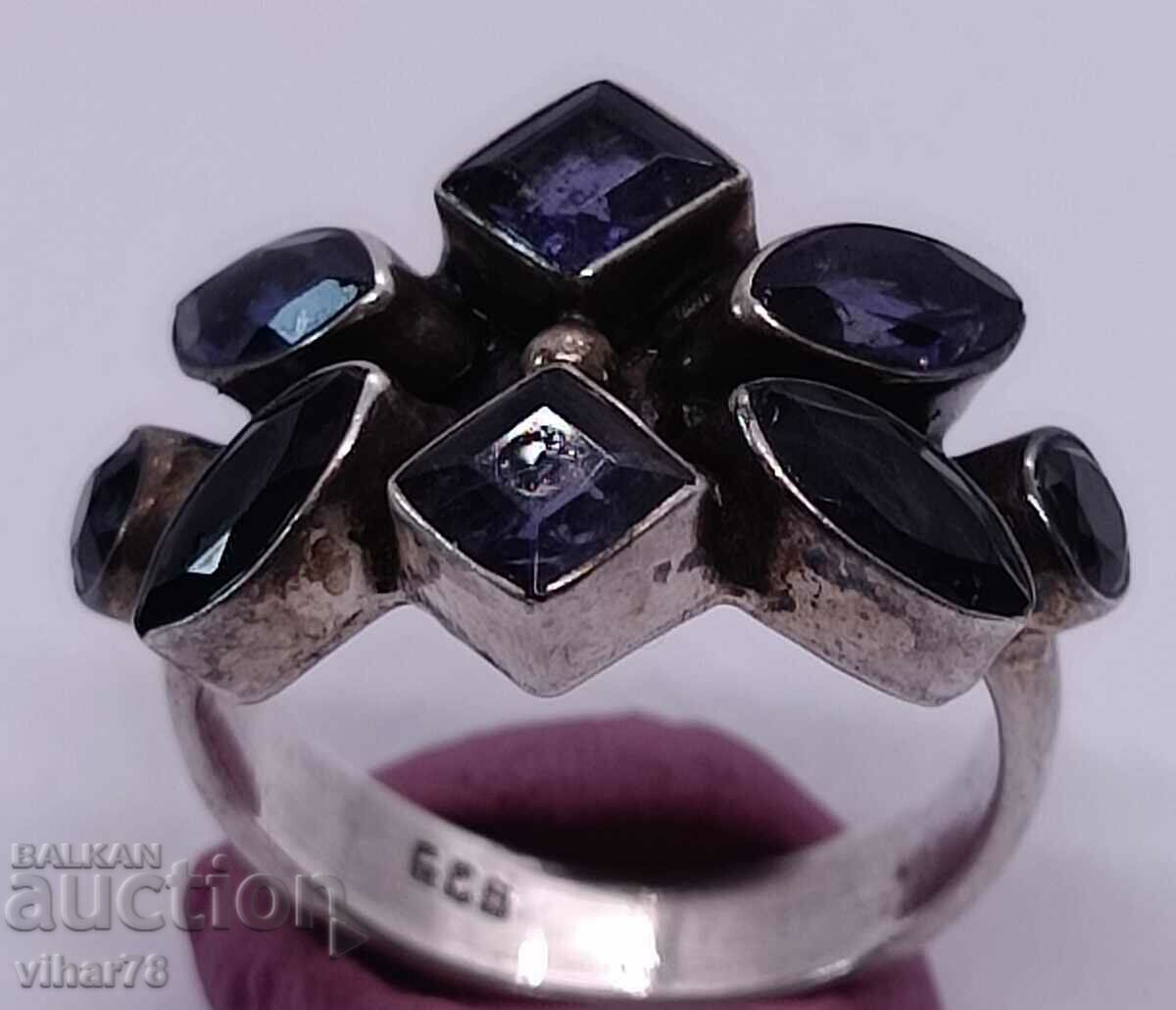 Silver ring with amethyst - 5 Silver ring with amethyst - 5
