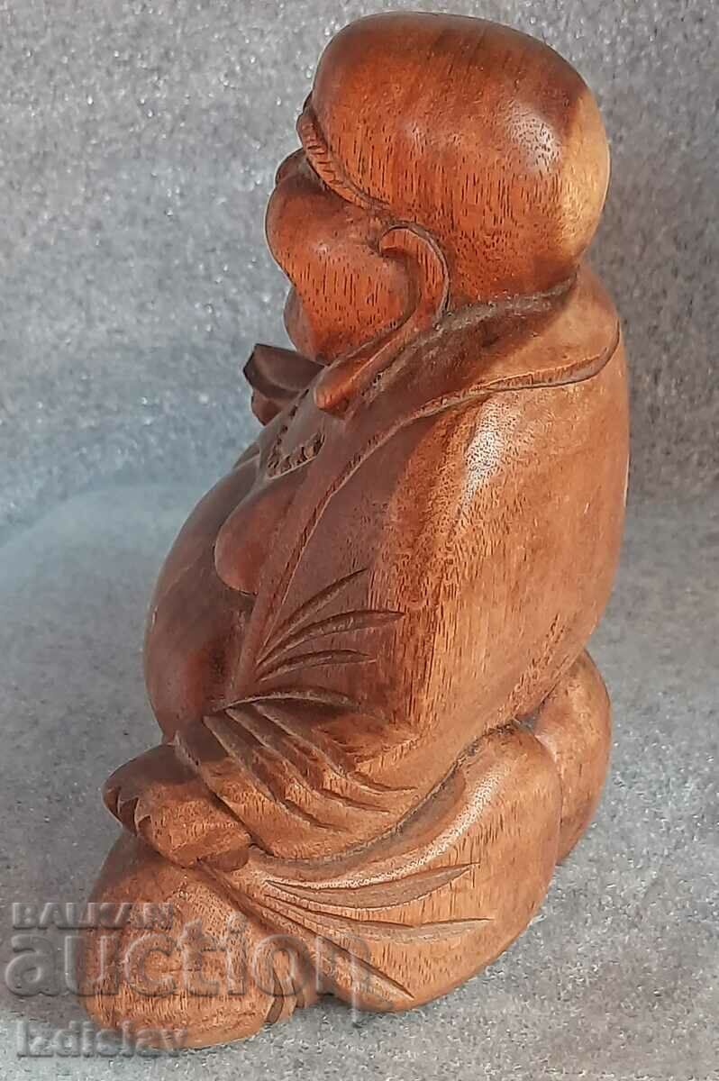 Livrarea Statuie din lemn a lui Buddha care râde fericit