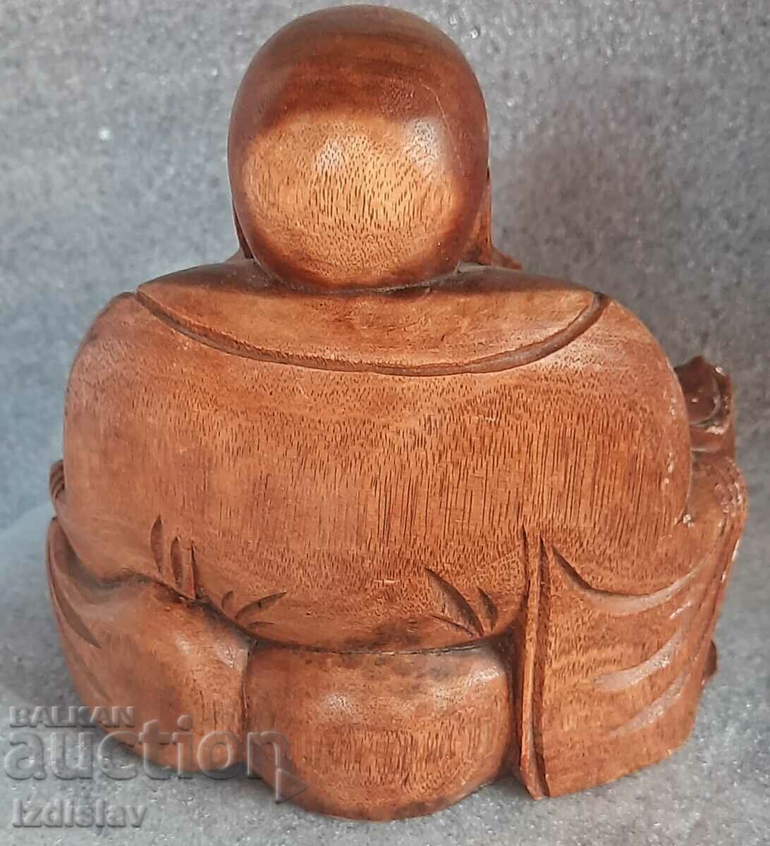 Statuie din lemn a lui Buddha care râde fericit - 6