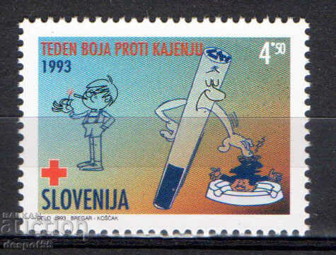 1993. Slovenia. Crucea Roșie - Săptămâna fără fumat.