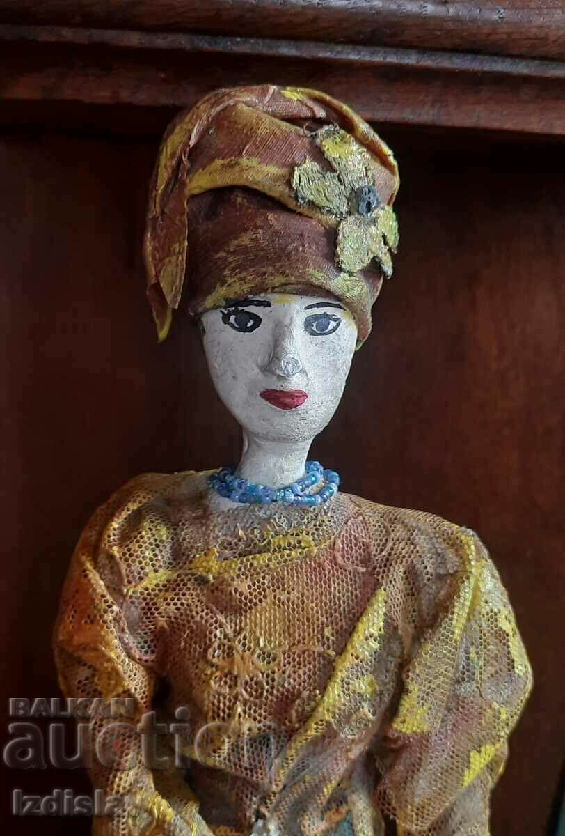 Vintage papier-mâché doll with price 80.00 BGN | € 40.90