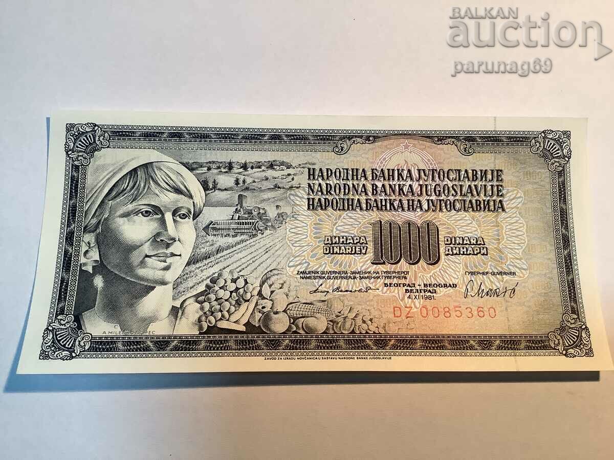 Yugoslavia 1000 dinars 1981