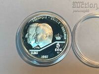 Белгия 5 екюта 1997 година Сребро 0,833