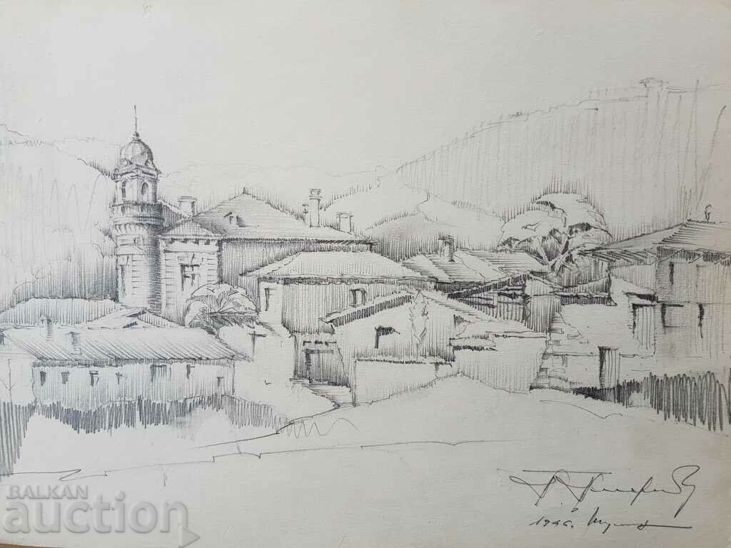 Κύριο σχέδιο με μολύβι Toma Petrov Η εκκλησία στο Shumen με τιμή 300.00 BGN | € 153.39 Κύριο σχέδιο με μολύβι Toma Petrov Η εκκλησία στο Shumen με τιμή 300.00 BGN | € 153.39