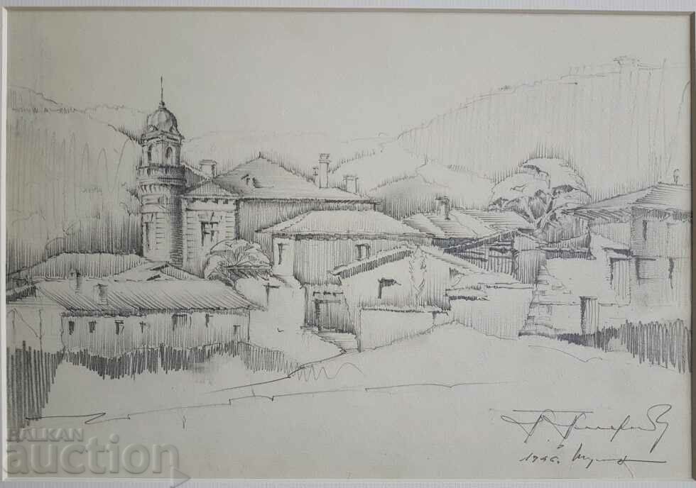 Δημοπρασία Κύριο σχέδιο με μολύβι Toma Petrov Η εκκλησία στο Shumen Δημοπρασία Κύριο σχέδιο με μολύβι Toma Petrov Η εκκλησία στο Shumen