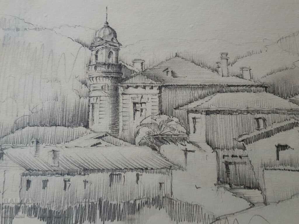 Κύριο σχέδιο με μολύβι Toma Petrov Η εκκλησία στο Shumen - 5 Κύριο σχέδιο με μολύβι Toma Petrov Η εκκλησία στο Shumen - 5