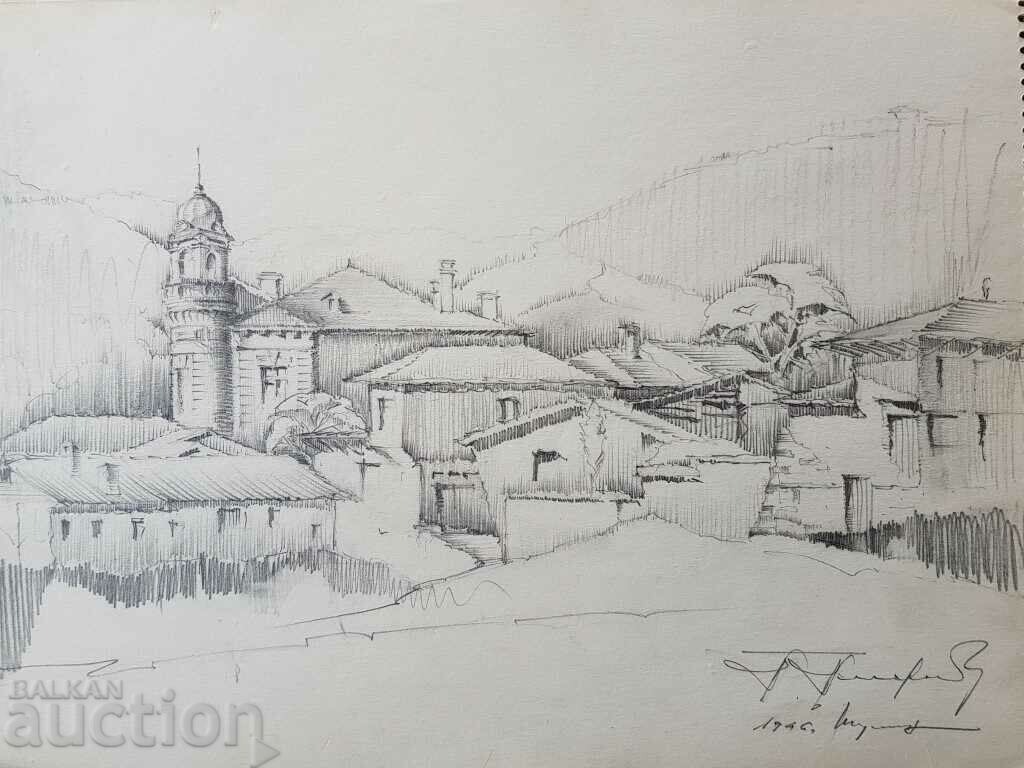 Κύριο σχέδιο με μολύβι Toma Petrov Η εκκλησία στο Shumen - 6 Κύριο σχέδιο με μολύβι Toma Petrov Η εκκλησία στο Shumen - 6