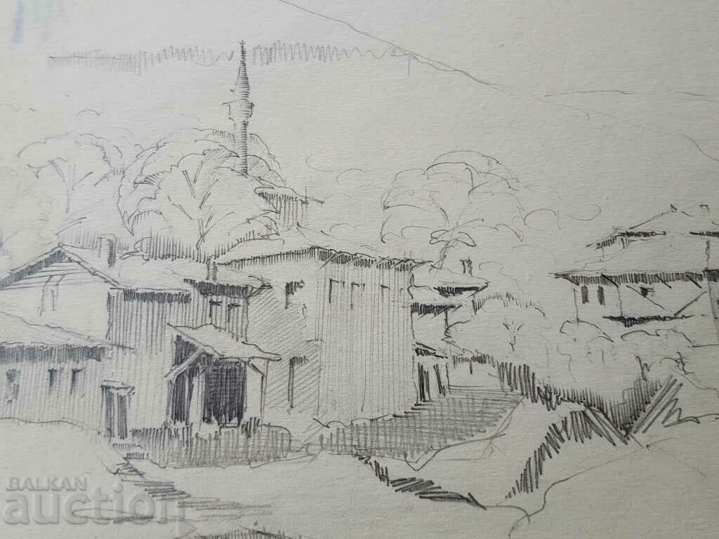 Auction Master pencil drawing Toma Petrov 1908-72 Old Shumen Auction Master pencil drawing Toma Petrov 1908-72 Old Shumen