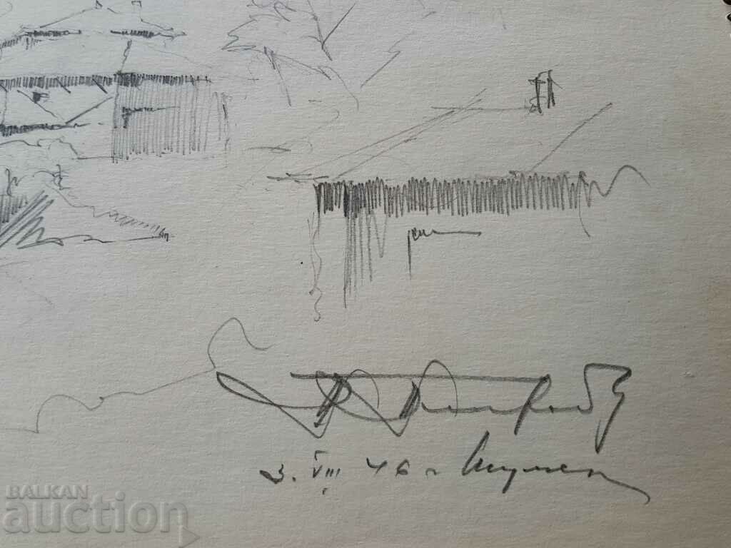 Delivery of Master pencil drawing Toma Petrov 1908-72 Old Shumen Delivery of Master pencil drawing Toma Petrov 1908-72 Old Shumen