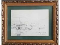 Майсторска рисунка с молив Тома Петров 1908-72 Стария Шумен