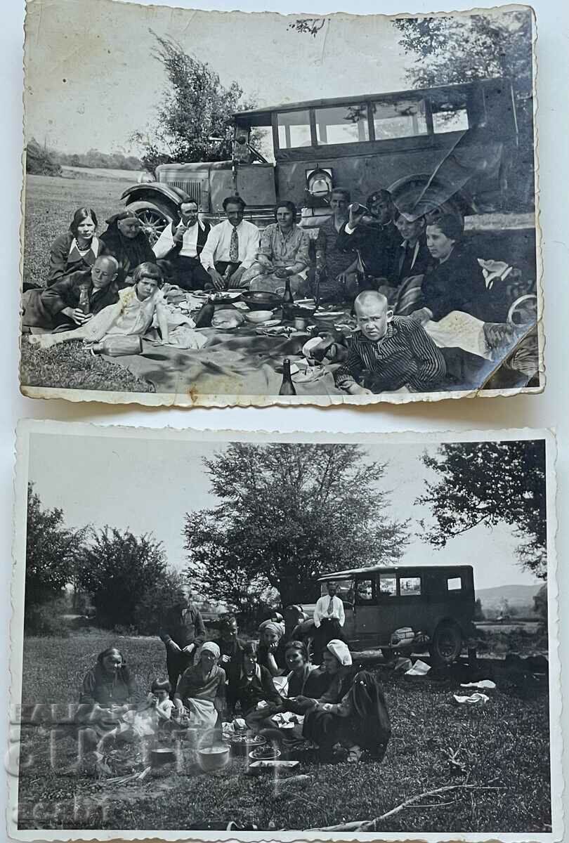 A picnic in the automobile of the thirties