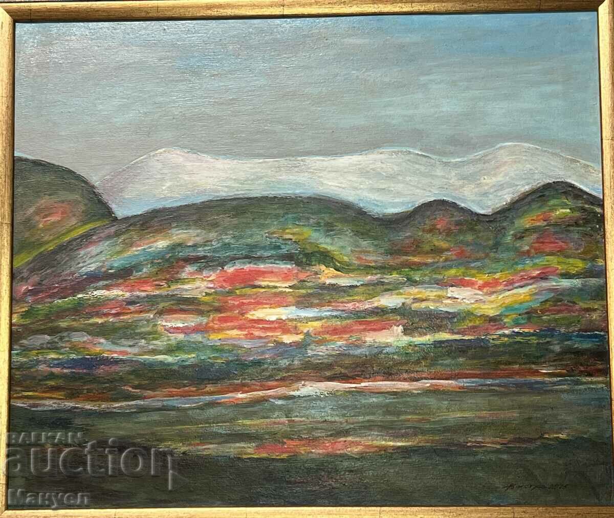 Auction Painting - "Mountain landscape" by Bistra Peovska. Auction Painting - "Mountain landscape" by Bistra Peovska.