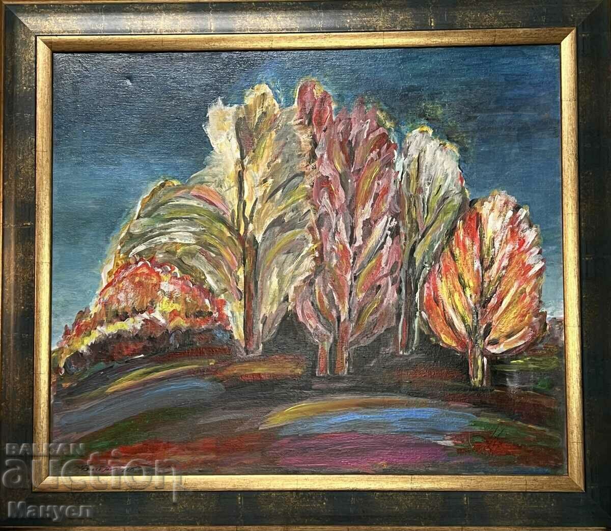 Picture - landscape "Autumn forest" of Bistra Peovska. with price 470.00 BGN | € 240.31 Picture - landscape "Autumn forest" of Bistra Peovska. with price 470.00 BGN | € 240.31