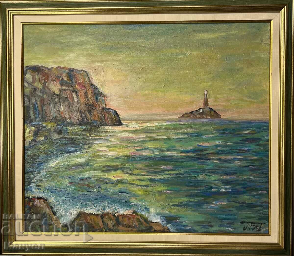 Painting "Seascape" by Tenyo Shishkov. with price 550.00 BGN | € 281.21 Painting "Seascape" by Tenyo Shishkov. with price 550.00 BGN | € 281.21