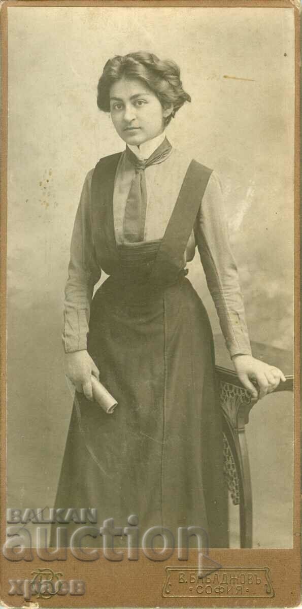 OLD PHOTO - CARDBOARD - V. BABADZHOV - SOFIA - 2853