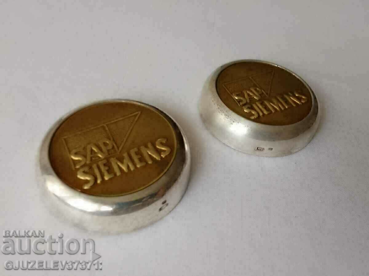 paperweight siemens gilt and silver hardware marked