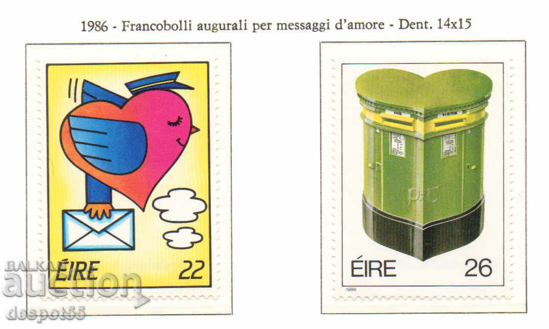 1985. Ейре. Пощенски марки "Любов".
