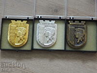Yambol city coat of arms gold silver bronze plaque