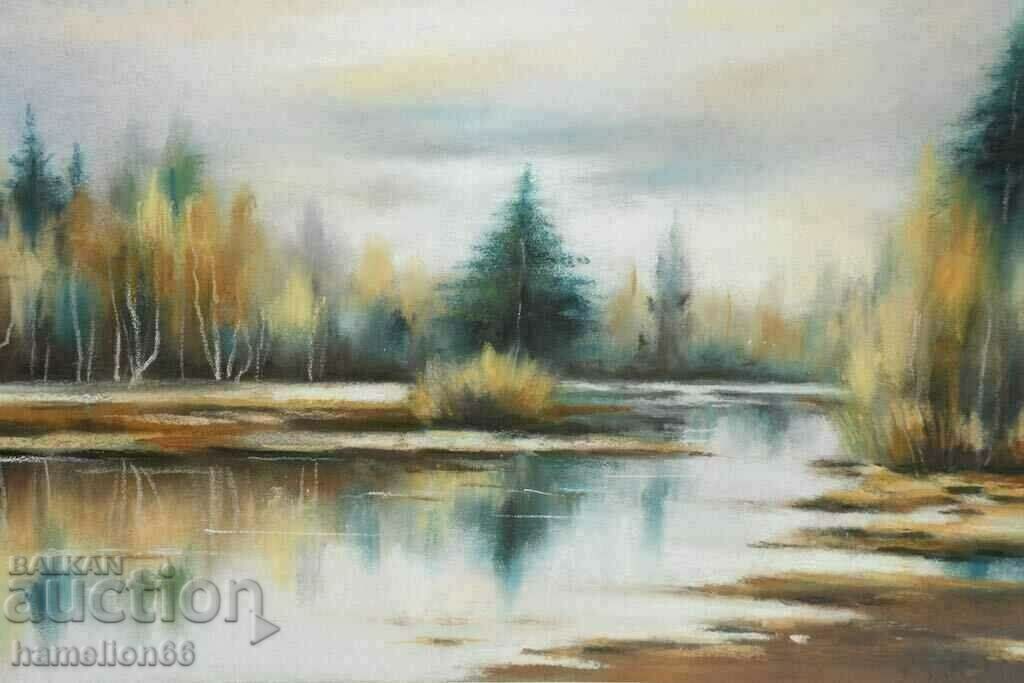 Pictură, sticlă, pasteluri. Peisaj cu preț 69.00 BGN | € 35.28