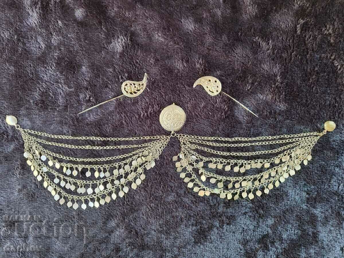 Стара Сребърна Възрожденска трепка накит прочелник носия 19В