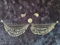 Vechi Argint Renaissance Trepidație Bijuterie Capăt Costum 19V