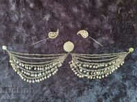 Παλιό Ασημένιο Αναγεννησιακό κόσμημα με φούντα, μέρος παραδοσιακής φορεσιάς, 19ος αιώνας