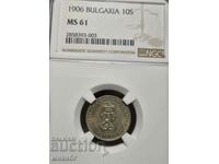 10 σεντς 1906 MS61 NGC