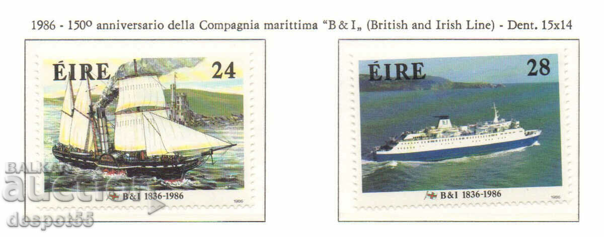 1986. Eire. 150 years of British-Irish steamships.