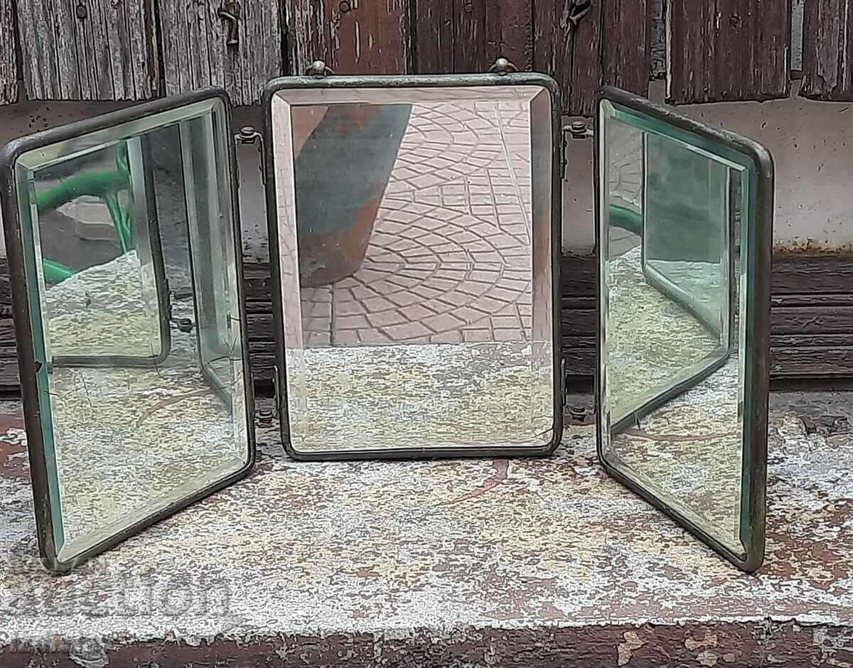 Military, officer folding mirror triptych 19c Military, officer folding mirror triptych 19c