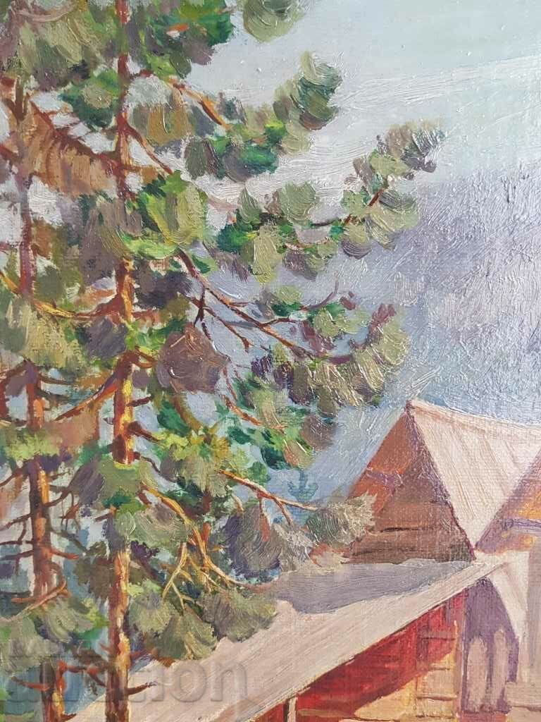 Йордан Филчев 1908-1968  Из родопите 1951г. Картина масло - 6