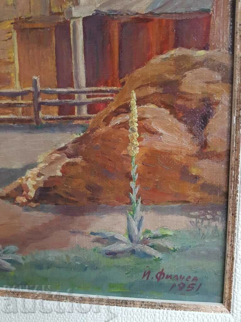 Йордан Филчев 1908-1968  Из родопите 1951г. Картина масло - 7