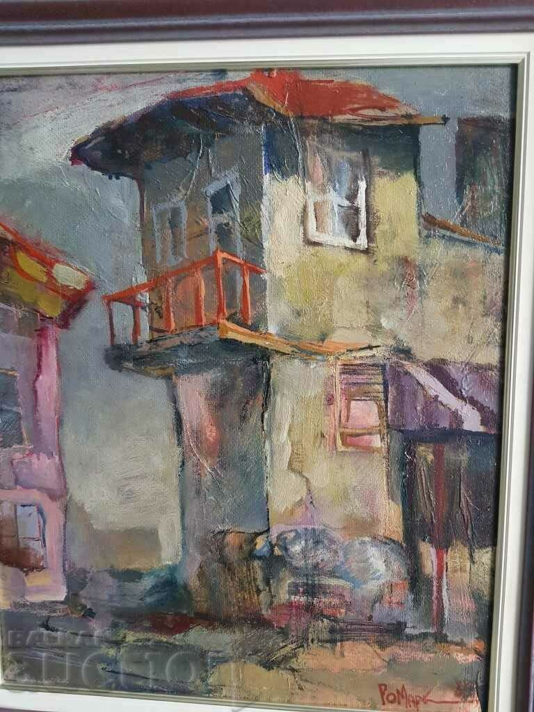 Παράδοση Rosen Markovski Το Παλιό Σπίτι 1988 τοπίο πρώιμο λάδι Παράδοση Rosen Markovski Το Παλιό Σπίτι 1988 τοπίο πρώιμο λάδι