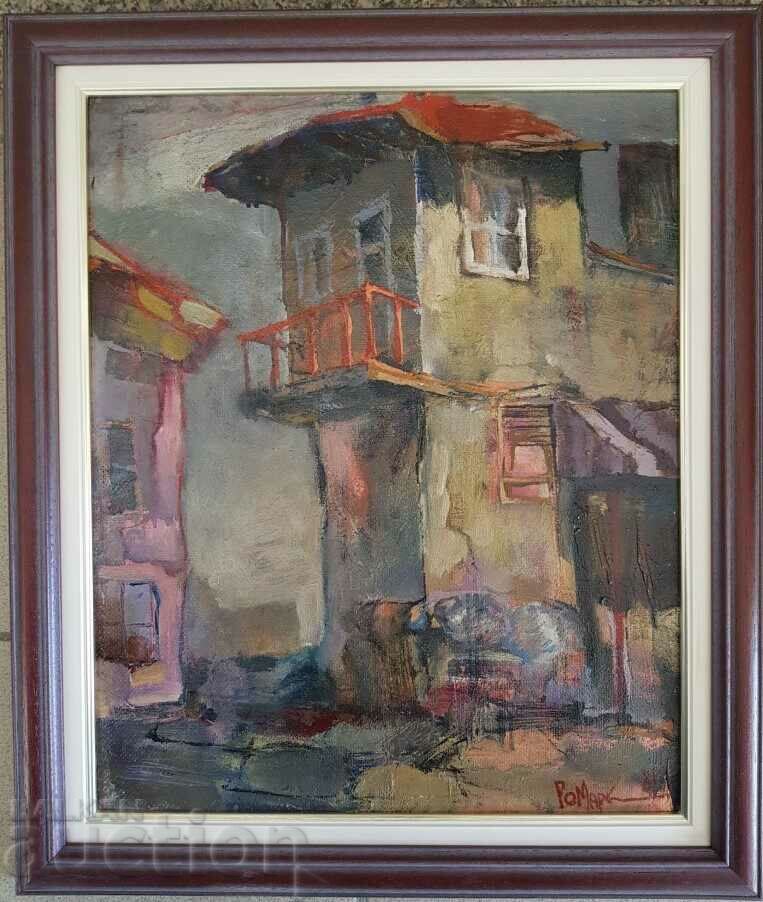 Rosen Markovski Casa veche 1988 peisaj timpuriu ulei