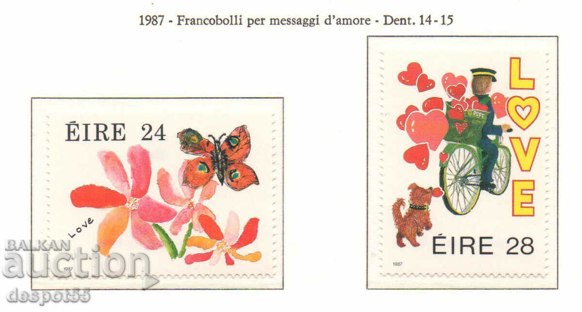 1987. Ейре. Пощенски марки "Любов".