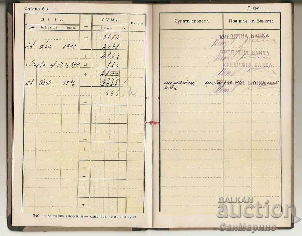 Credit Bank Savings Book 1929 - 5 Credit Bank Savings Book 1929 - 5
