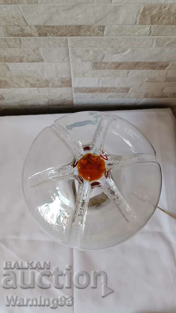 Auction Old brass night lamp with blown glass - Antique - #45 Auction Old brass night lamp with blown glass - Antique - #45