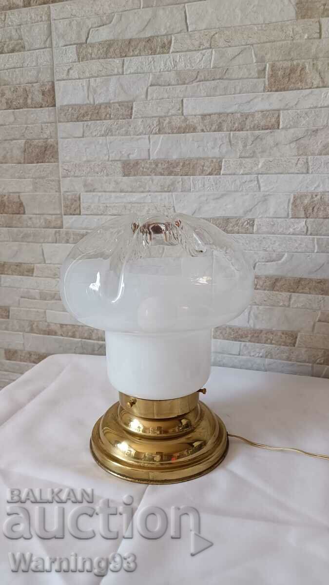 Old brass night lamp with blown glass - Antique - #45 - 5 Old brass night lamp with blown glass - Antique - #45 - 5