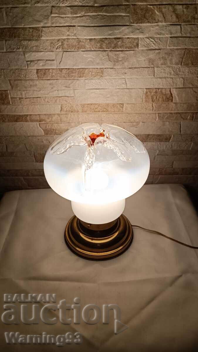 Old brass night lamp with blown glass - Antique - #45 - 7 Old brass night lamp with blown glass - Antique - #45 - 7