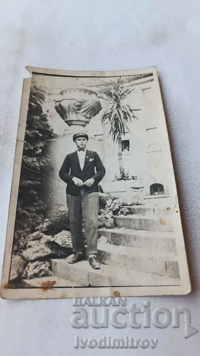 Photo Bankya Man at the entrance to the new mineral bath 1928