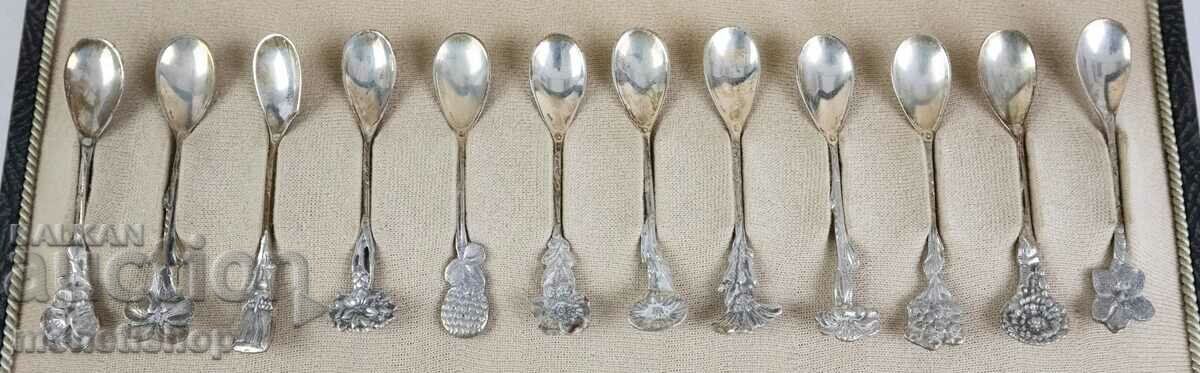 A lovely collection of silver spoons with floral motifs