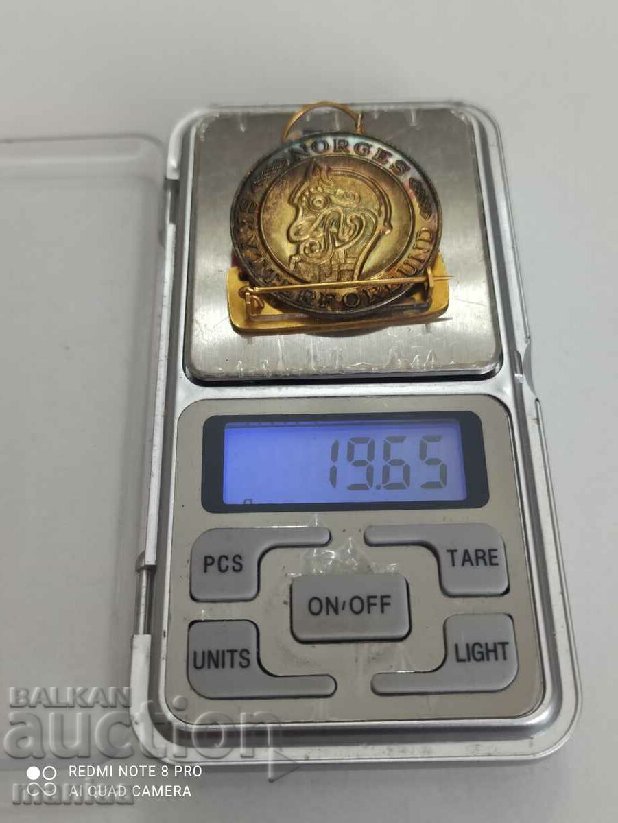 Norwegian Silver Medal with Gilt - 5 Norwegian Silver Medal with Gilt - 5