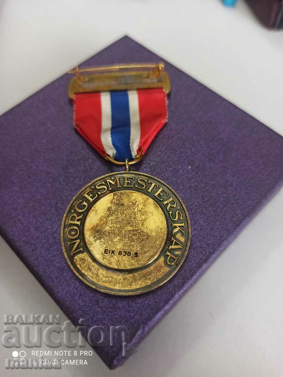 Norwegian Silver Medal with Gilt - 7