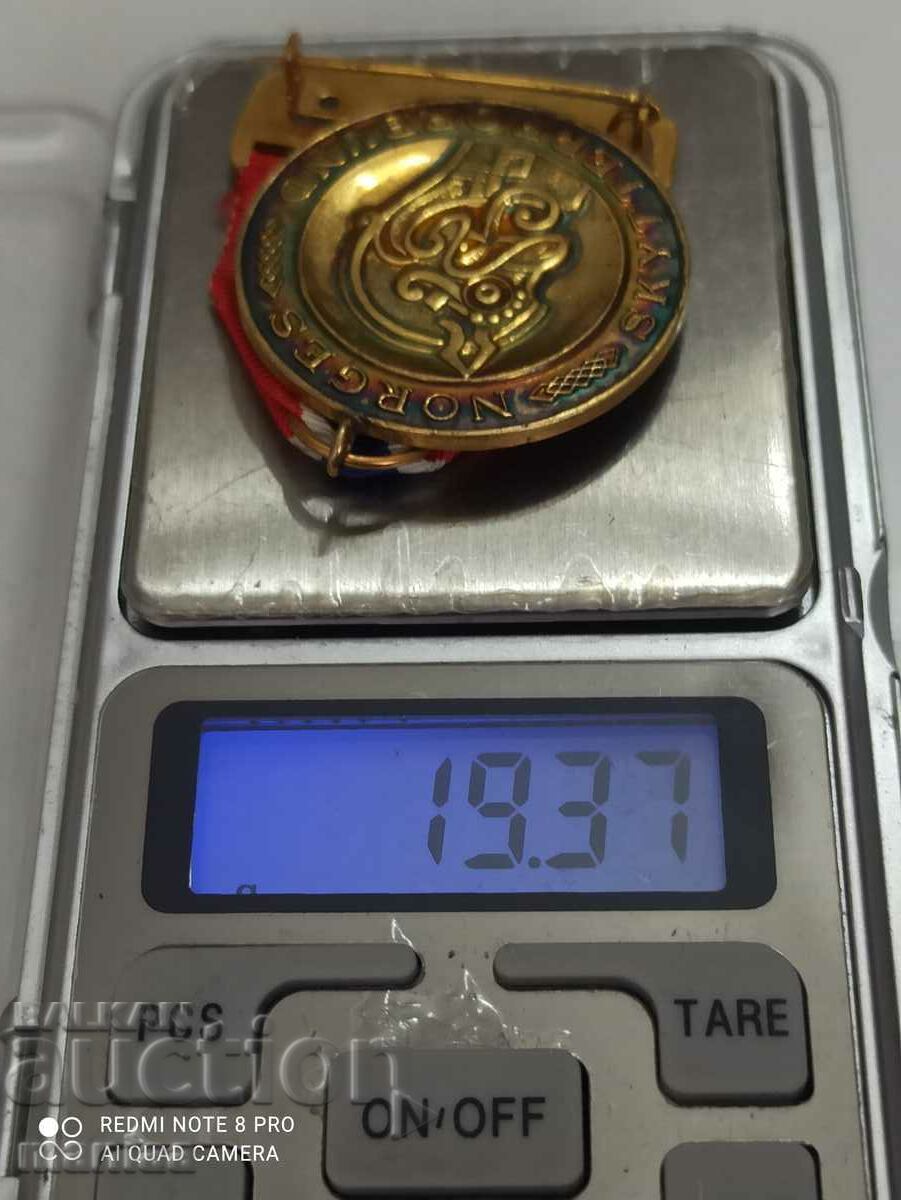 Norwegian Silver Medal with Gilt - 5 Norwegian Silver Medal with Gilt - 5